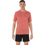 Polo ASICS Road SS Top Dark Pink Clay Hombre - 0