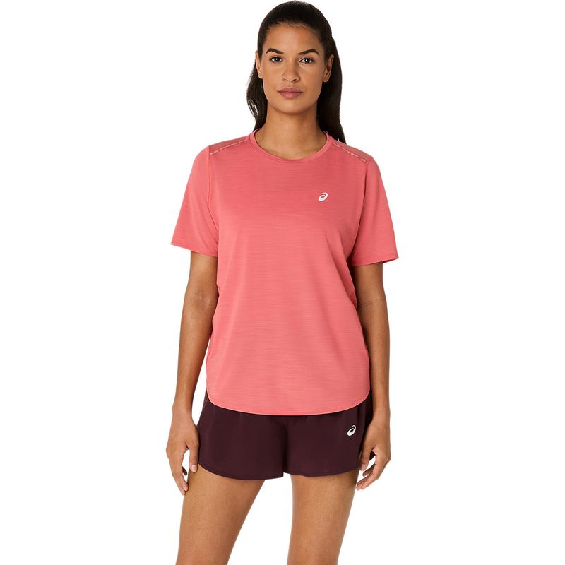 Top ASICS Road SS Top Dark Pink Clay Mujer - 0