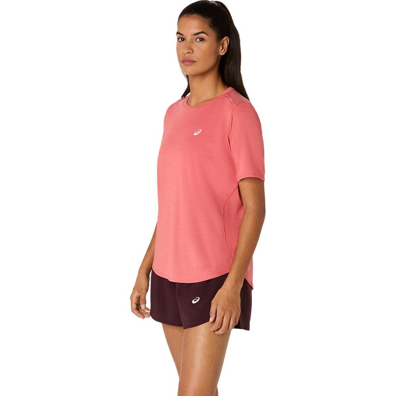 Top ASICS Road SS Top Dark Pink Clay Mujer - 2