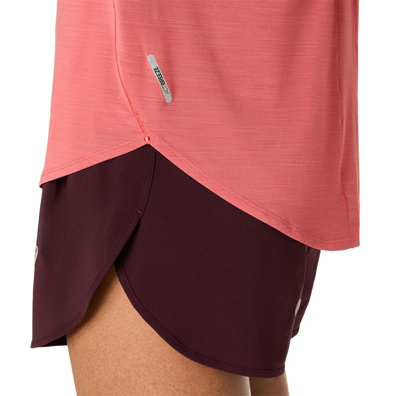 Top ASICS Road SS Top Dark Pink Clay Mujer - 3