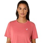 Top ASICS Road SS Top Dark Pink Clay Mujer - 4