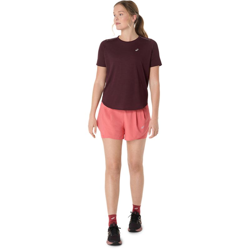 Top ASICS Road SS Top Dark Currant Mujer - 5