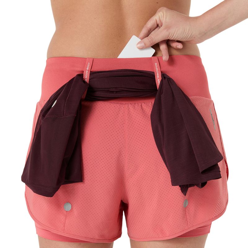 Short ASICS Road 2N1 3-5In Short Dark Pink Clay/Dark Pink Clay Mujer - 2