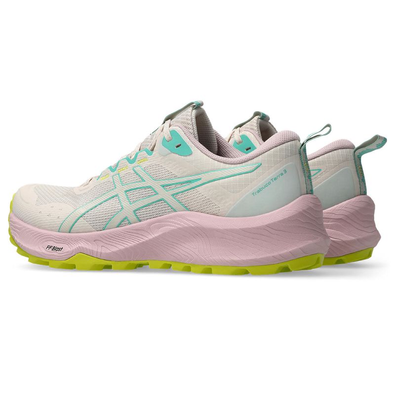 Zapatillas ASICS GEL-Trabuco Terra 3 Mineral Beige/Aurora Green Mujer - 4
