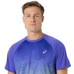 Polo ASICS Road Fade SS Top Cobalt Burst/Illuminate Green Hombre - 4