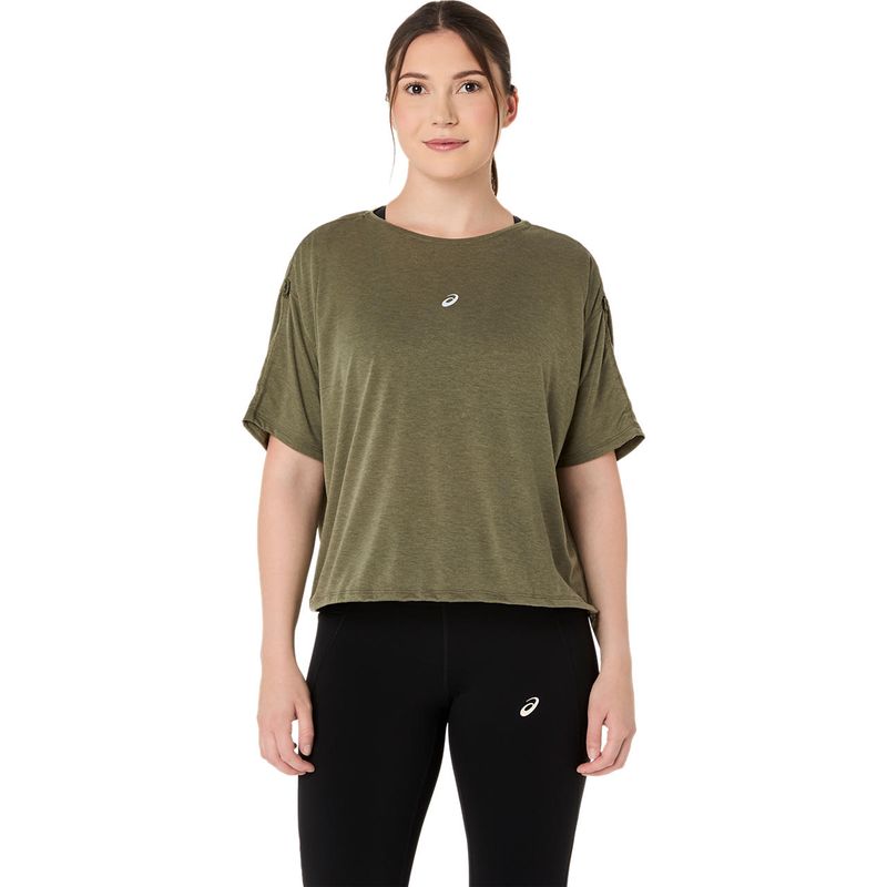 Polo ASICS Nagino Run Adjustable  SS Top Dark Olive Mujer - 0