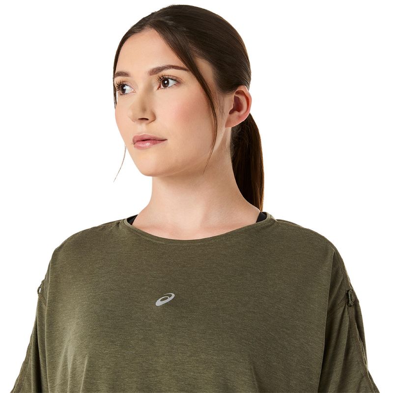 Polo ASICS Nagino Run Adjustable  SS Top Dark Olive Mujer - 4