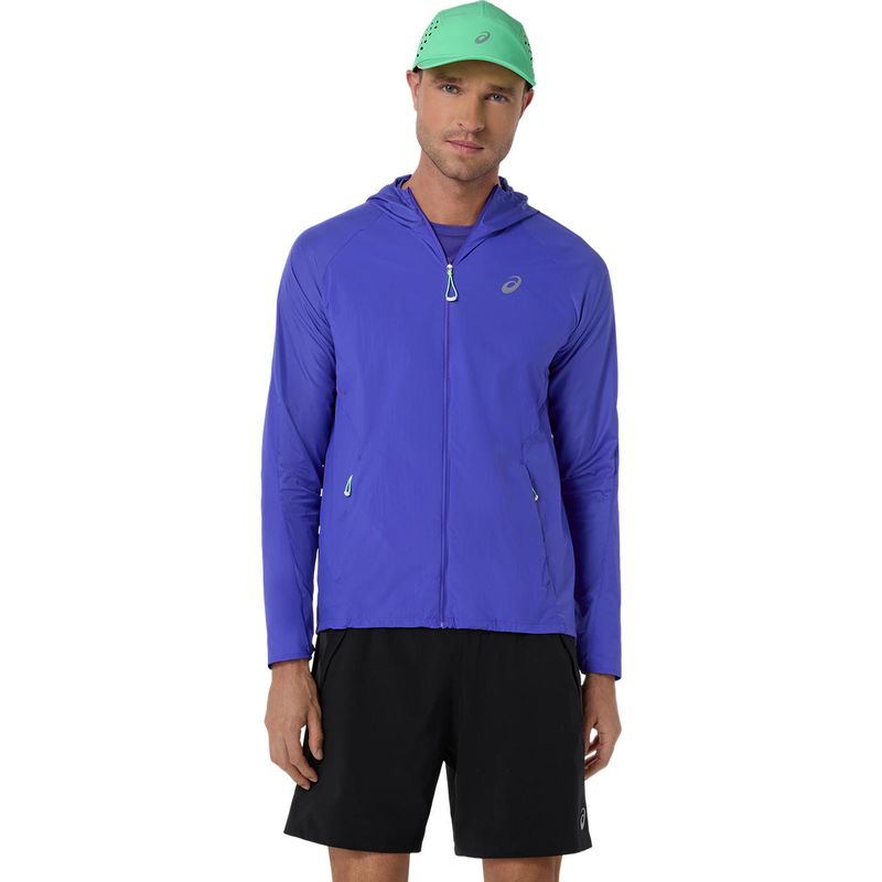 Casaca ASICS Road Packable Jacket Cobalt Burst/Illuminate Green Hombre - 0