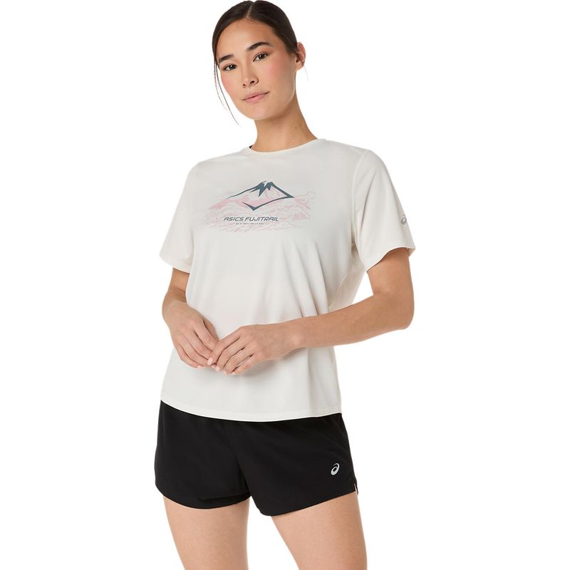 Polo ASICS Fujitrail Logo SS Top Cream Mujer - 0