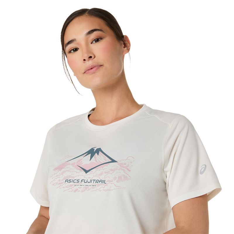 Polo ASICS Fujitrail Logo SS Top Cream Mujer - 3