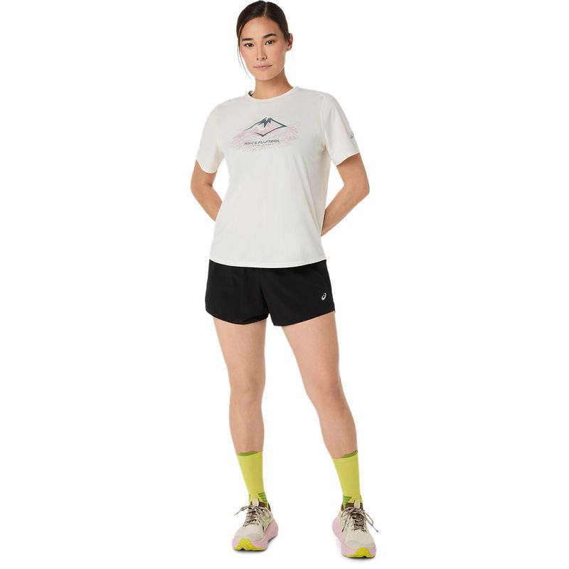 Polo ASICS Fujitrail Logo SS Top Cream Mujer - 5