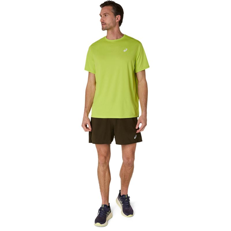 Short ASICS Silver 5In Short Brown Stone Hombre - 0