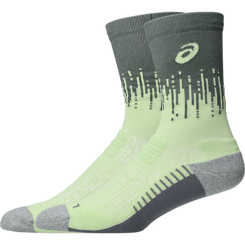 Medias ASICS Performance Run Sock Crew Monument Blue/Whisper Green Unisex - 1