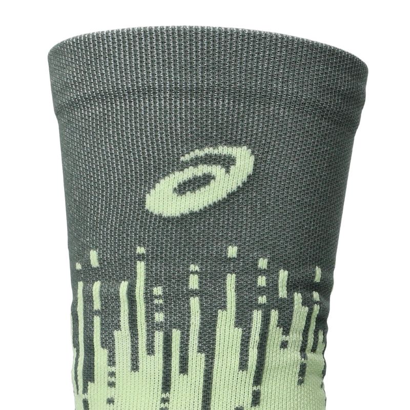 Medias ASICS Performance Run Sock Crew Monument Blue/Whisper Green Unisex - 2