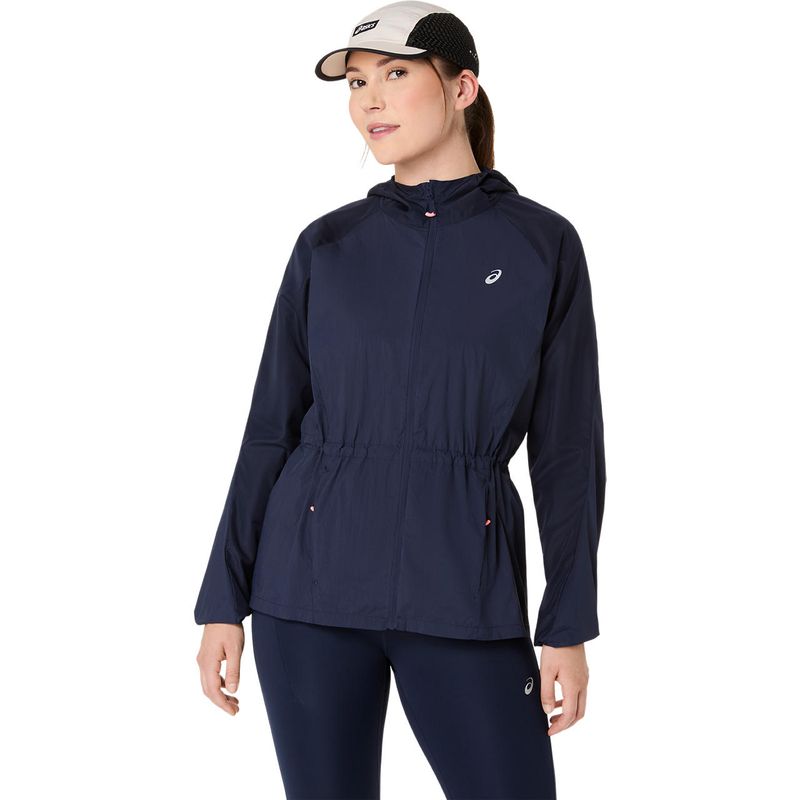Casaca ASICS Road Packable Jacket Dark Blue/Black Mujer - 0