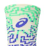 Medias ASICS Performance Run Sock Crew Ivory/Cobalt Burst/Vital Green Unisex - 2