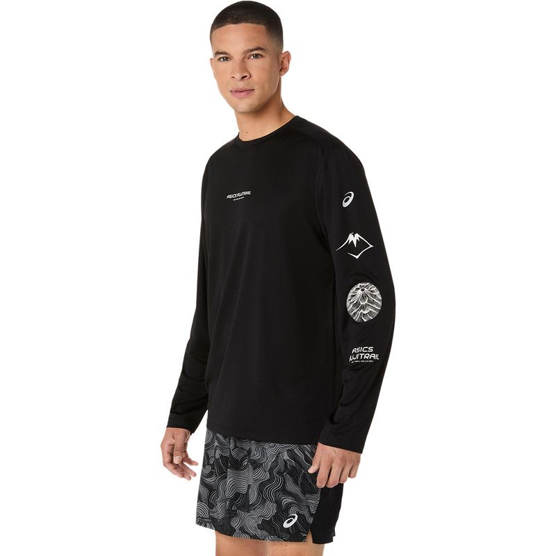 Polo ASICS Fujitrail Logo LS Top Black Hombre - 1