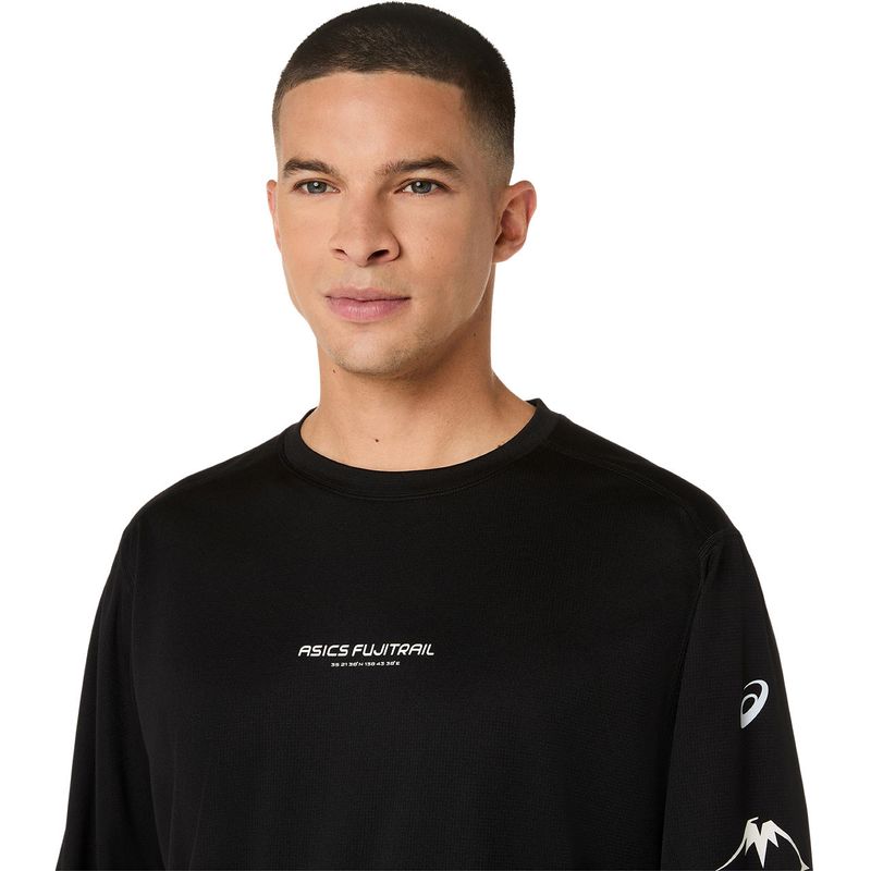 Polo ASICS Fujitrail Logo LS Top Black Hombre - 3