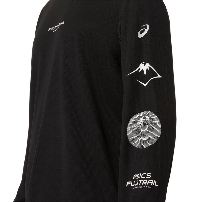 Polo ASICS Fujitrail Logo LS Top Black Hombre - 4