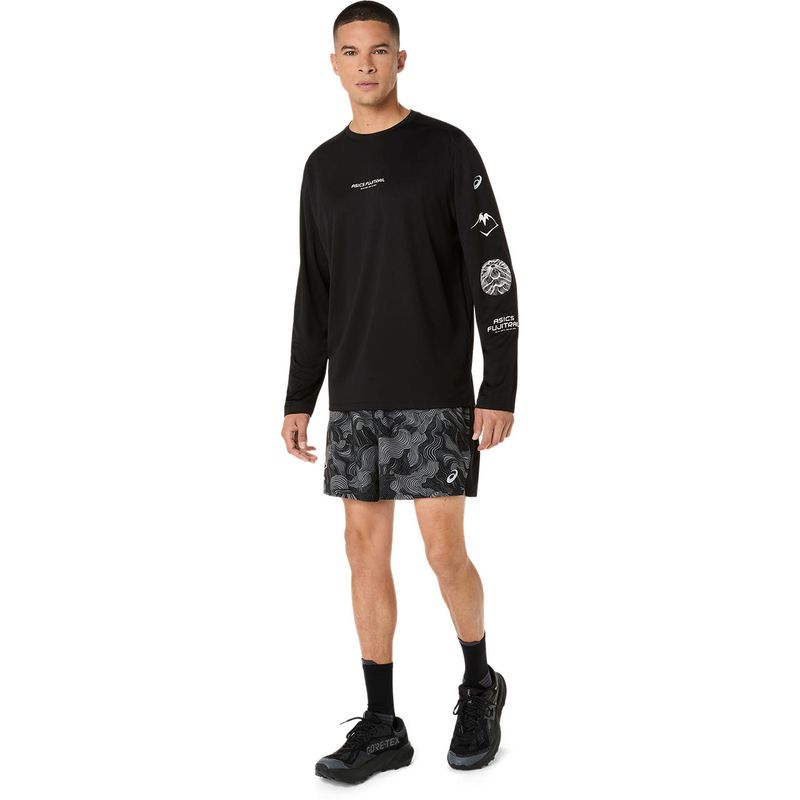 Polo ASICS Fujitrail Logo LS Top Black Hombre - 5