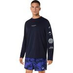 Polo ASICS Fujitrail Logo LS Top Dark Blue/Black Hombre - 0