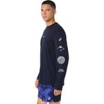 Polo ASICS Fujitrail Logo LS Top Dark Blue/Black Hombre - 1