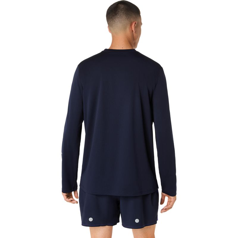 Polo ASICS Fujitrail Logo LS Top Dark Blue/Black Hombre - 2
