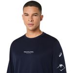 Polo ASICS Fujitrail Logo LS Top Dark Blue/Black Hombre - 3