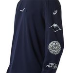 Polo ASICS Fujitrail Logo LS Top Dark Blue/Black Hombre - 4