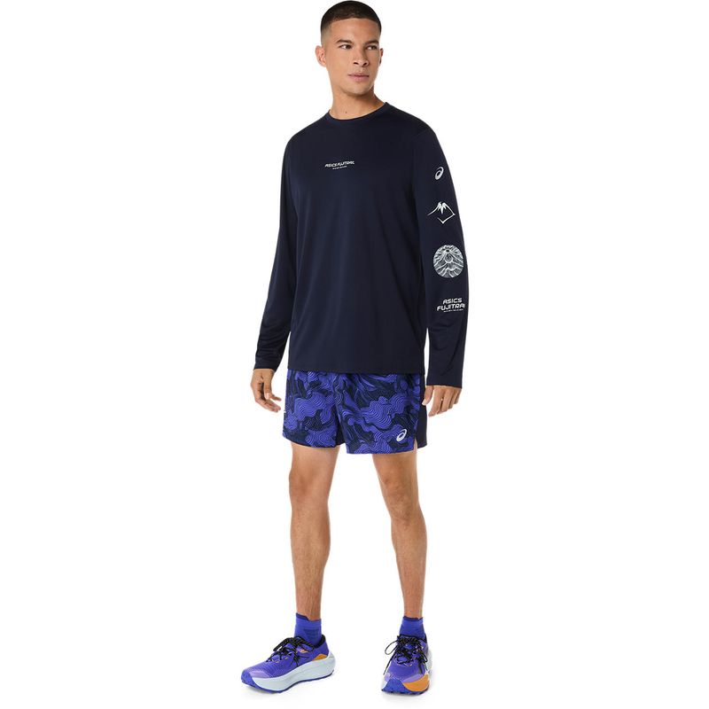 Polo ASICS Fujitrail Logo LS Top Dark Blue/Black Hombre - 5