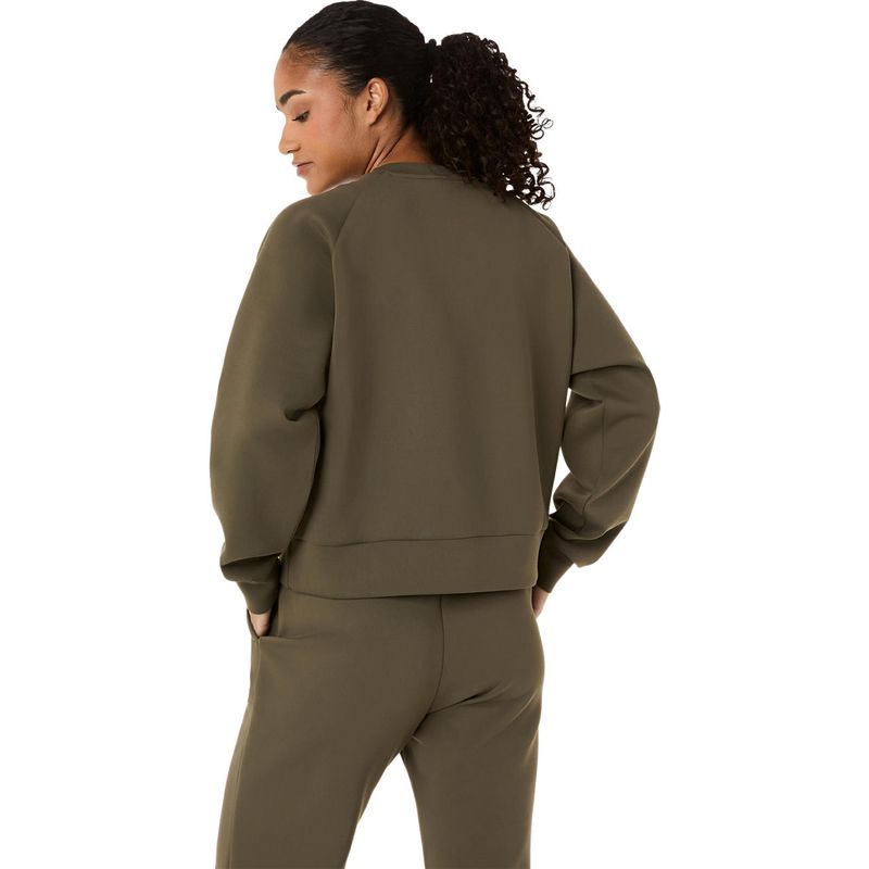 Polera ASICS Nagino Refined Texture Sweat Top Dark Olive Mujer - 2