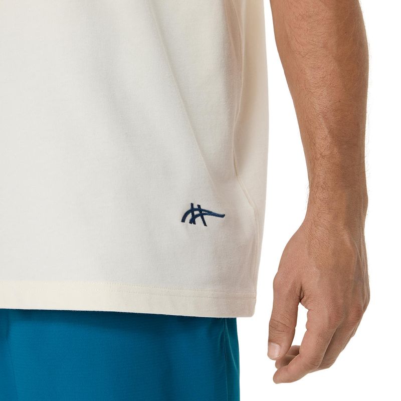 Polo ASICS Heritage Heavy Cotton Run City Tee Cream/London Unisex - 3