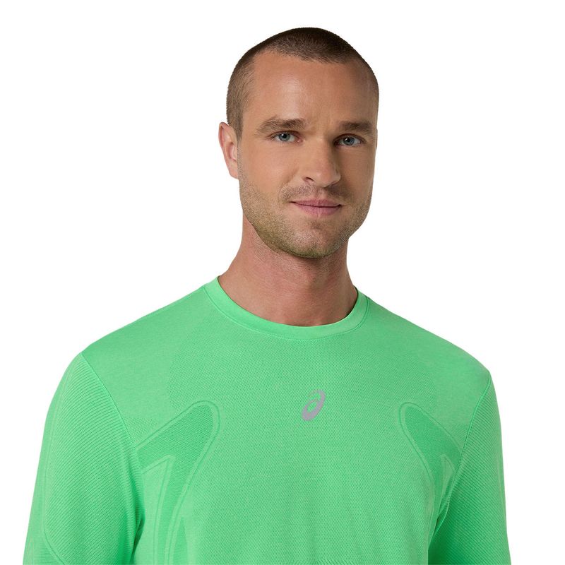 Polo ASICS Road Seamless LS Top C Vital Green/Illuminate Green Hombre - 3