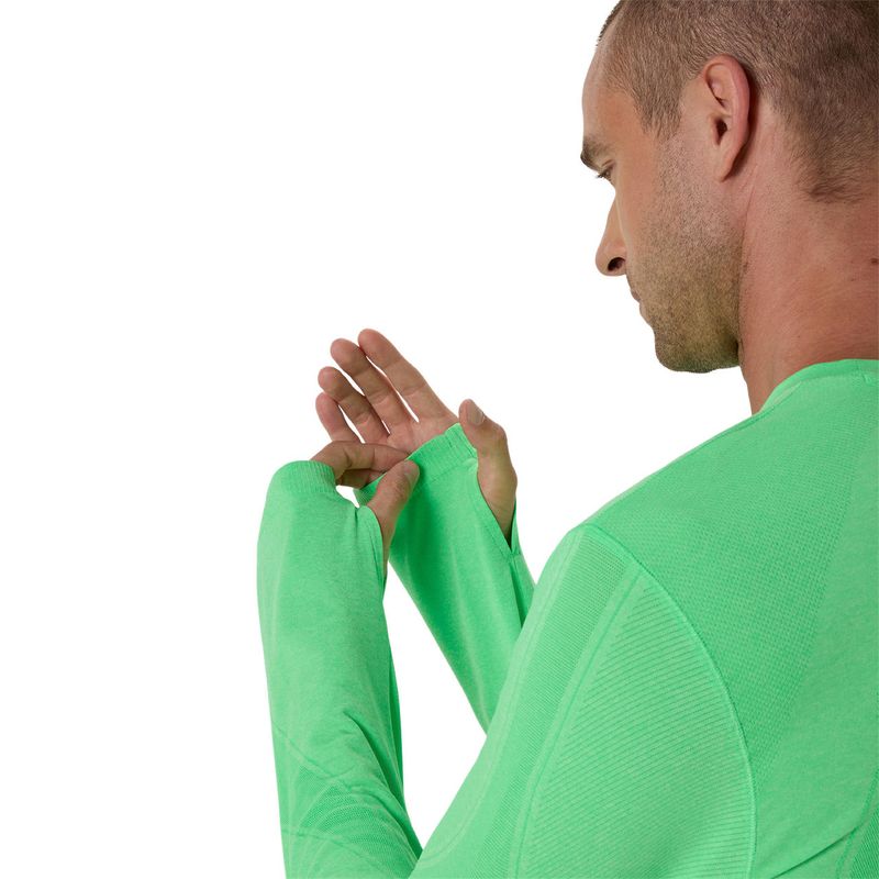 Polo ASICS Road Seamless LS Top C Vital Green/Illuminate Green Hombre - 4