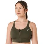 Top ASICS Road Combination Zip Bra Dark Olive Mujer - 3
