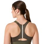 Top ASICS Road Combination Zip Bra Dark Olive Mujer - 4