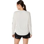 Polo ASICS Fujitrail Logo LS Top White/Beige Mujer - 2