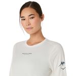 Polo ASICS Fujitrail Logo LS Top White/Beige Mujer - 3