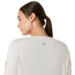 Polo ASICS Fujitrail Logo LS Top White/Beige Mujer - 4