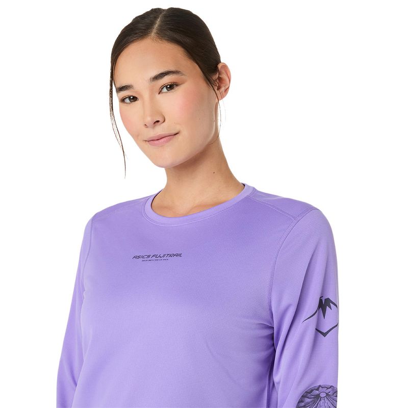 Polo ASICS Fujitrail Logo LS Top Purple Mujer - 3