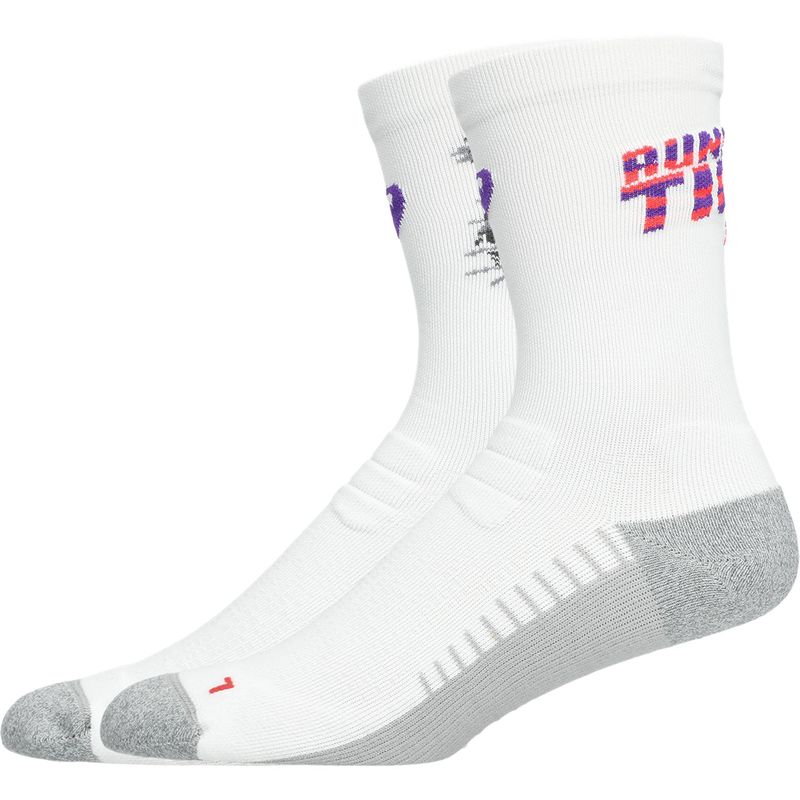 Medias ASICS Performance Run Sock Crew Brilliant White/Flash Red/Edo Purple Unisex - 1