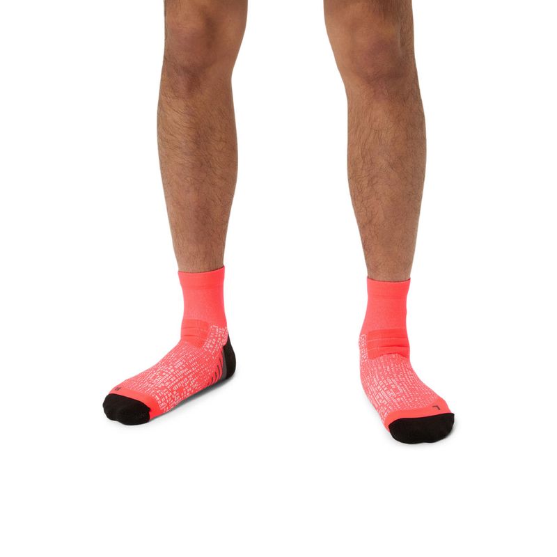 Medias ASICS Performance Run Sock Quarter Flash Red Unisex - 3