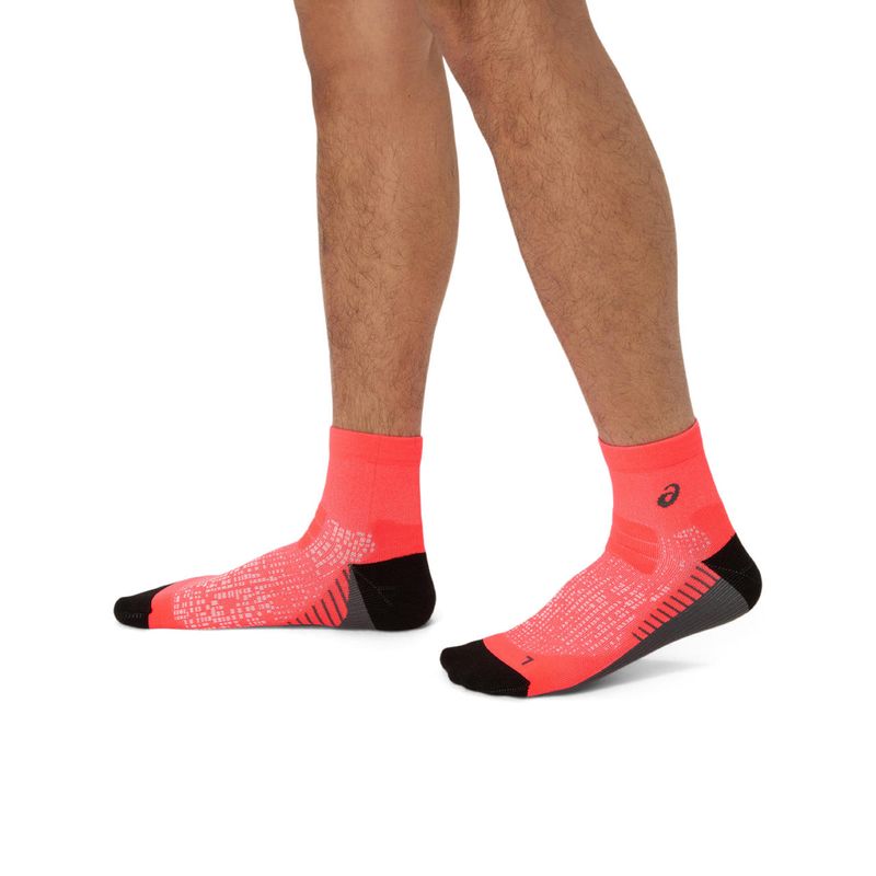 Medias ASICS Performance Run Sock Quarter Flash Red Unisex - 4