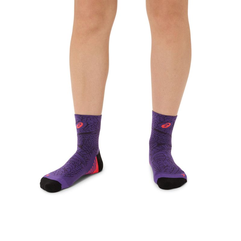 Medias ASICS Performance Run Sock Quarter Edo Purple Unisex - 3