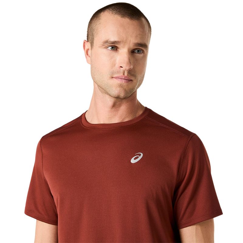 Polo ASICS Silver Ss Top Singed Red Hombre - 3
