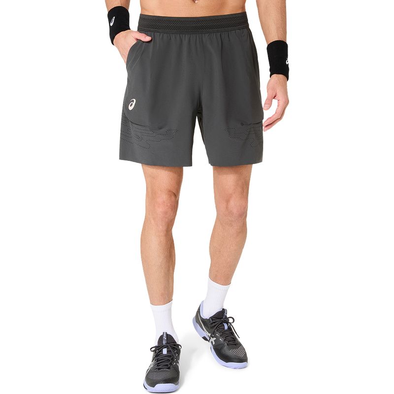 Short ASICS Match Laser Cut 7In Short Graphite Grey Night Energy Hombre - 0