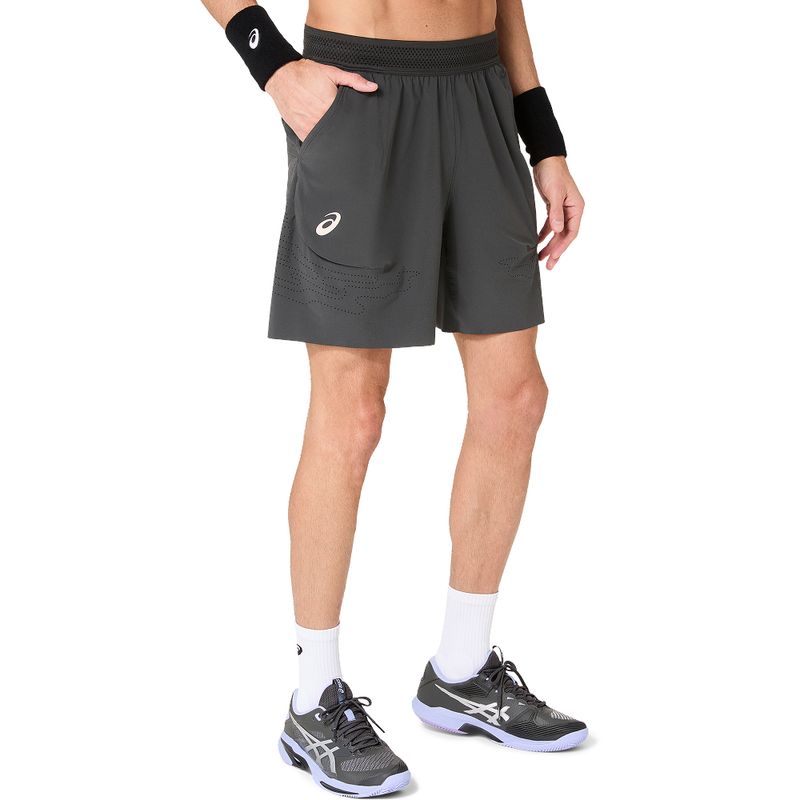 Short ASICS Match Laser Cut 7In Short Graphite Grey Night Energy Hombre - 3