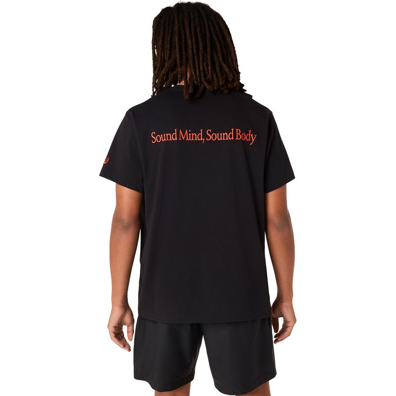 Polo ASICS Heritage Heavy Cotton Graphic Tee Performance Black/C-Tomato Unisex - 1