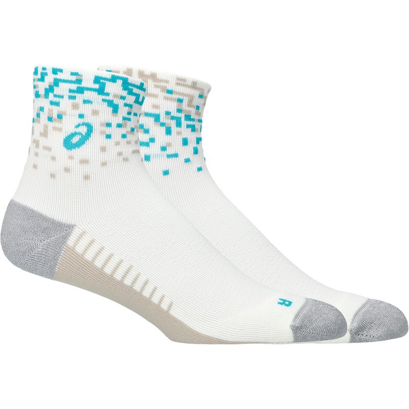 Medias ASICS Performance Run Sock Quarter Cream/Energy Aqua/ Simply Taupe Unisex - 0
