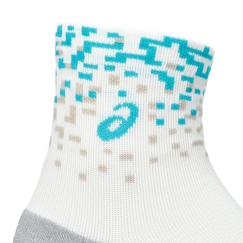 Medias ASICS Performance Run Sock Quarter Cream/Energy Aqua/ Simply Taupe Unisex - 2